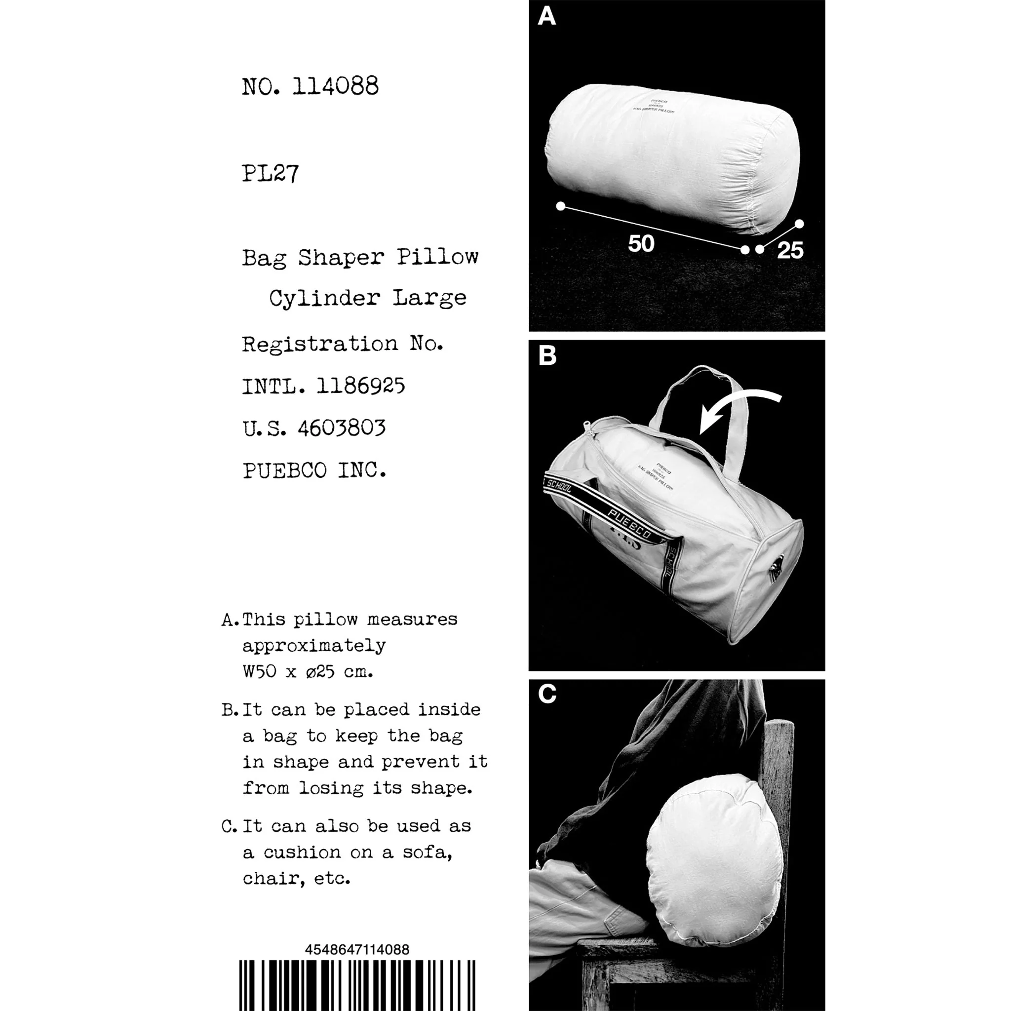 BAG SHAPER PILLOW / Cylinder Large - Image 5