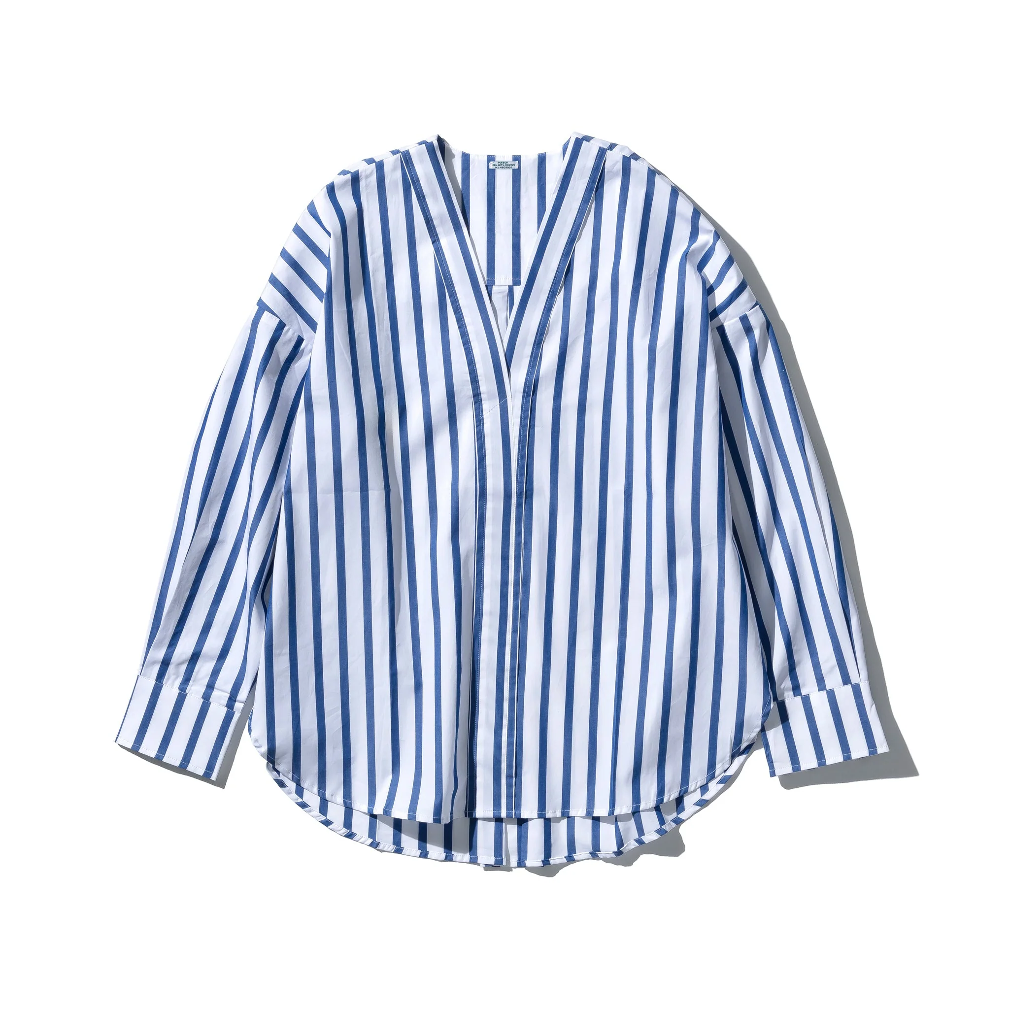 COTTON STRIPE SHIRT / V NECK - Image 3