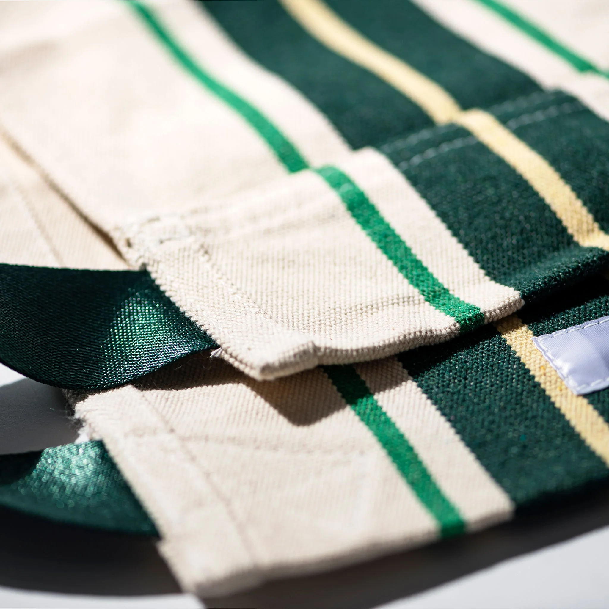 FOLDING BAG STORAGE FOR CAFÉ / Green Stripes - Image 4
