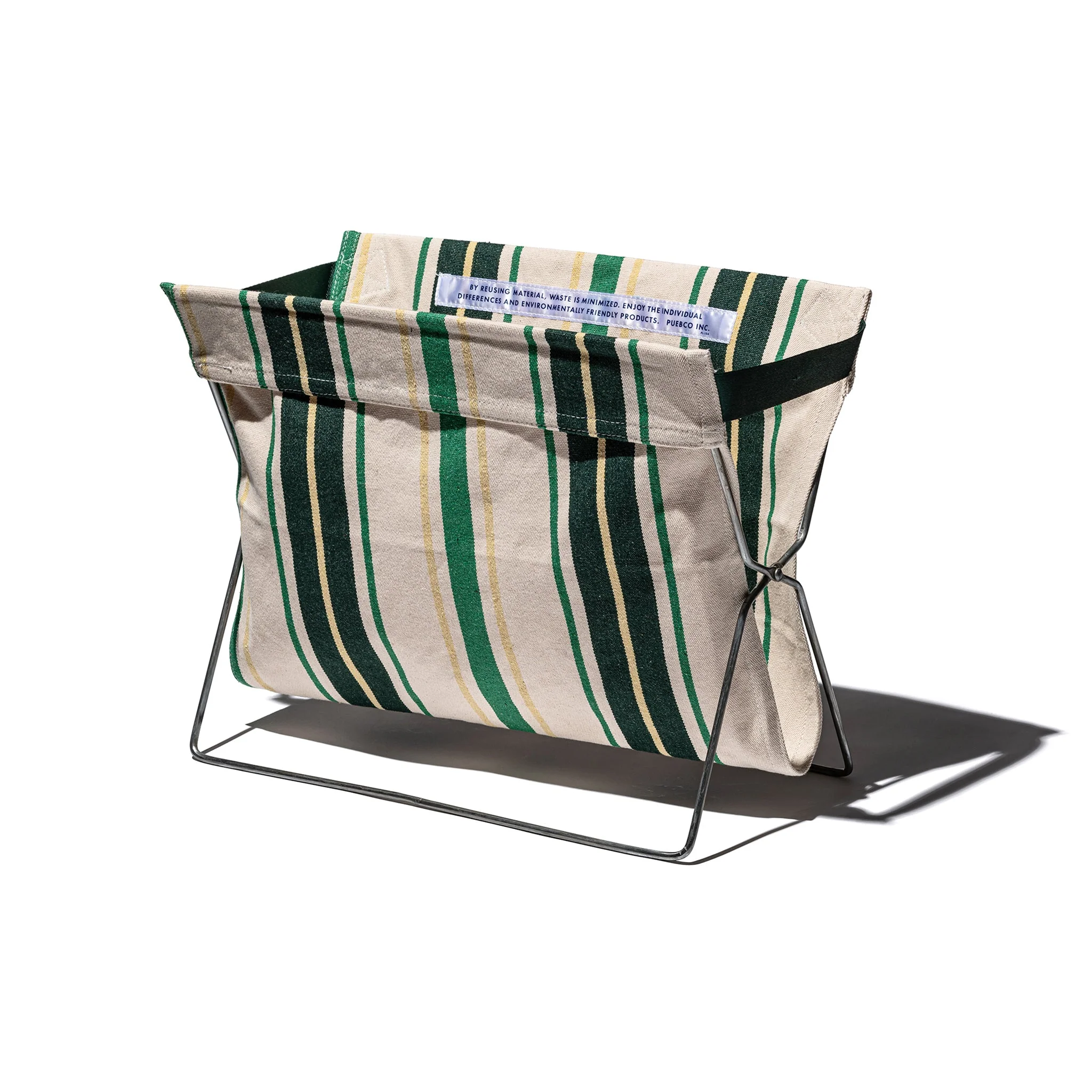 FOLDING BAG STORAGE FOR CAFÉ / Green Stripes - Image 5