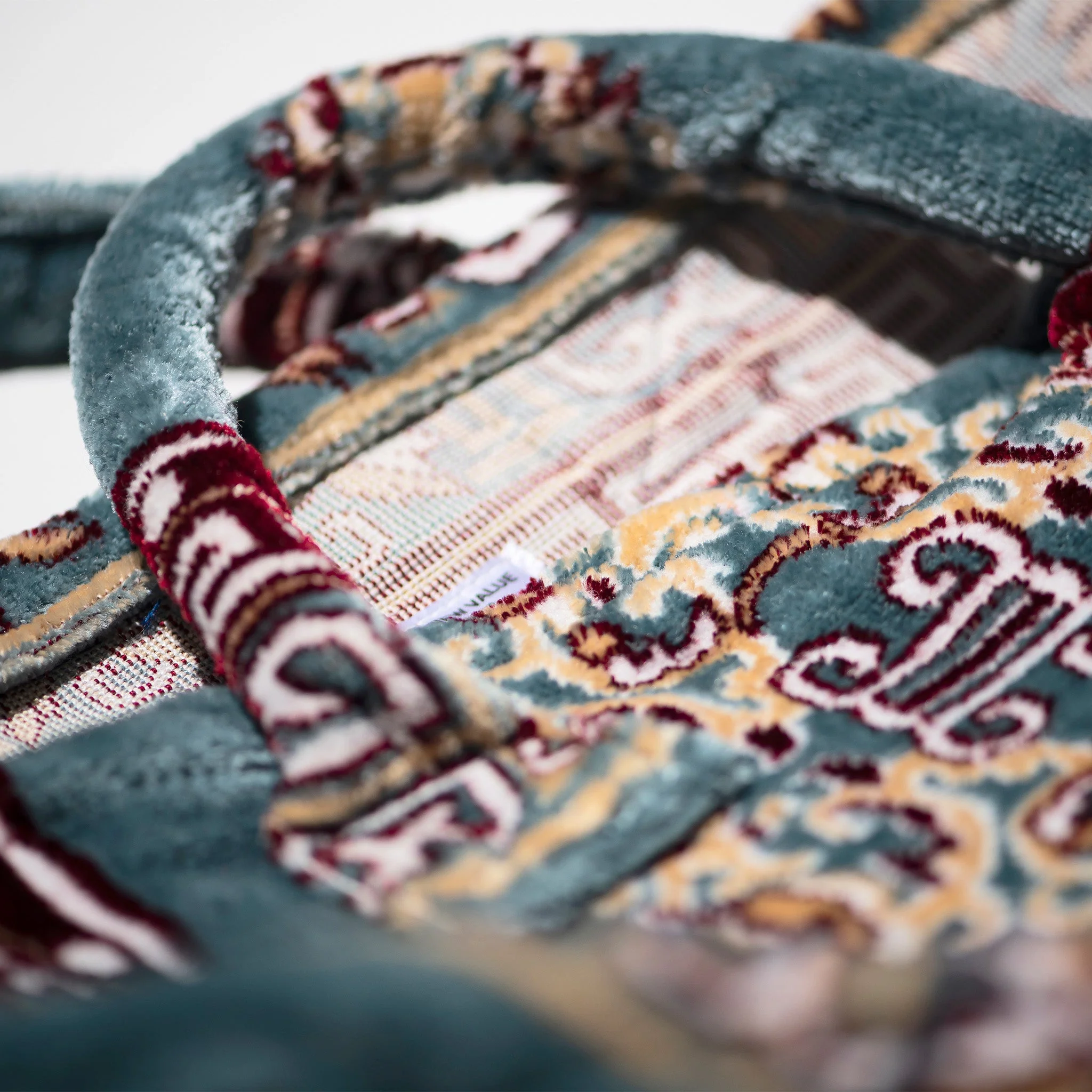 POLYESTER COTTON RUG FABRIC BAG BLUE - Image 3