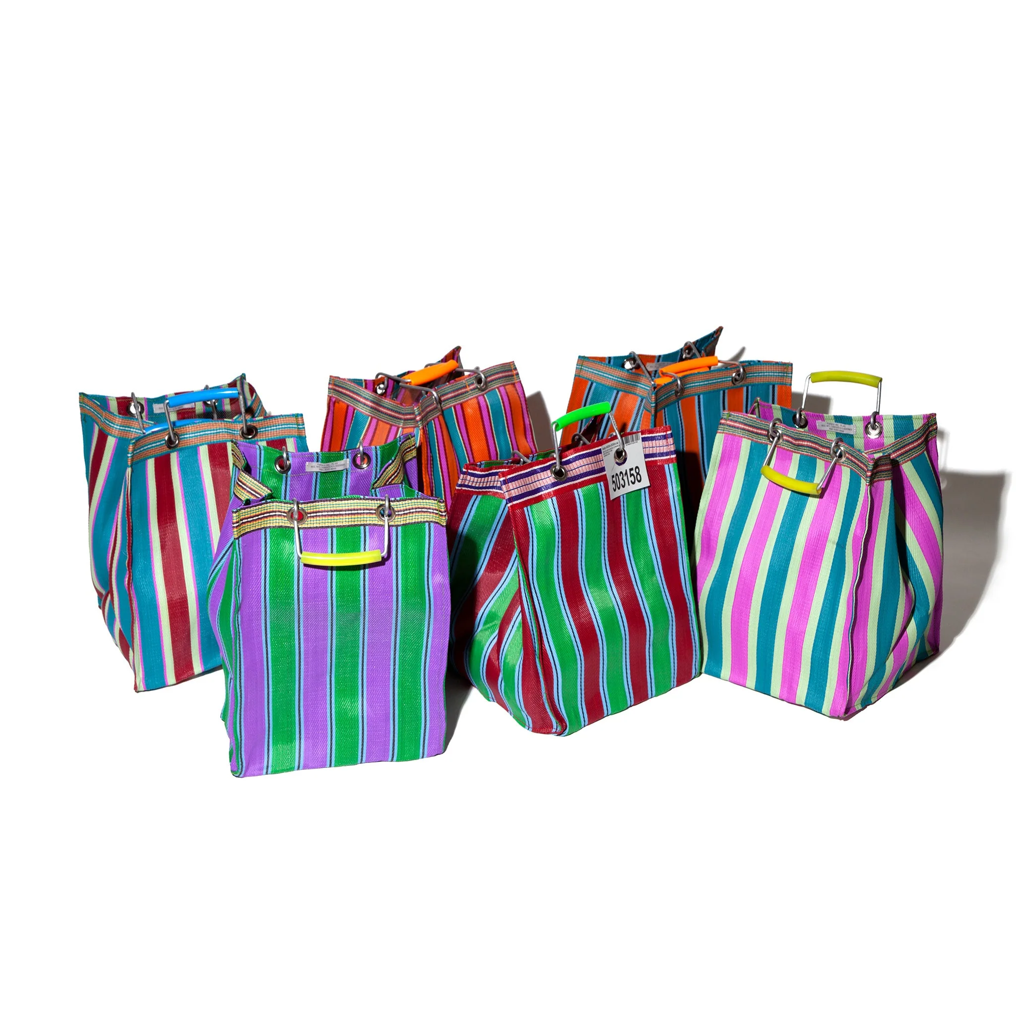 RECYCLED PLASTIC STRIPE BAG / Rectangle D26 - Image 10