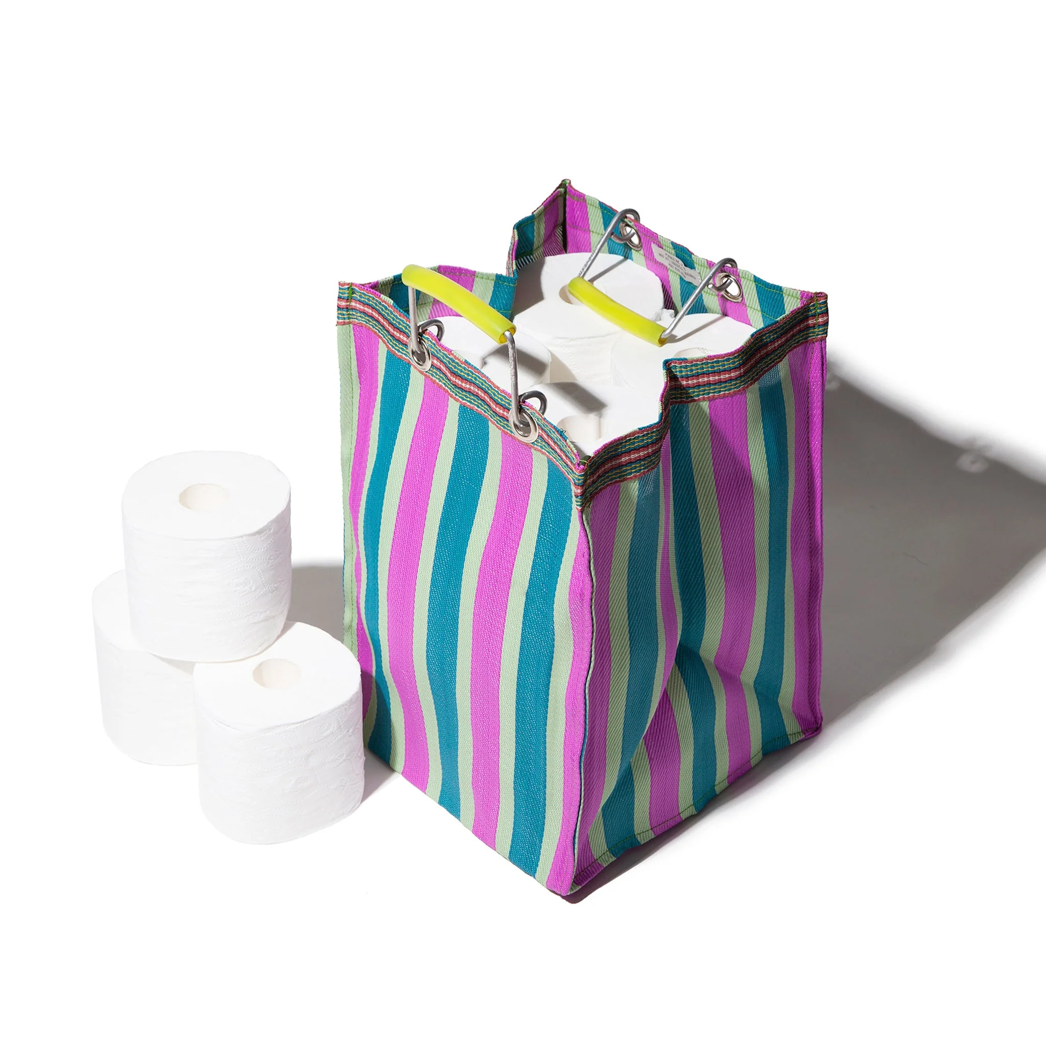 RECYCLED PLASTIC STRIPE BAG / Rectangle D26 - Image 3