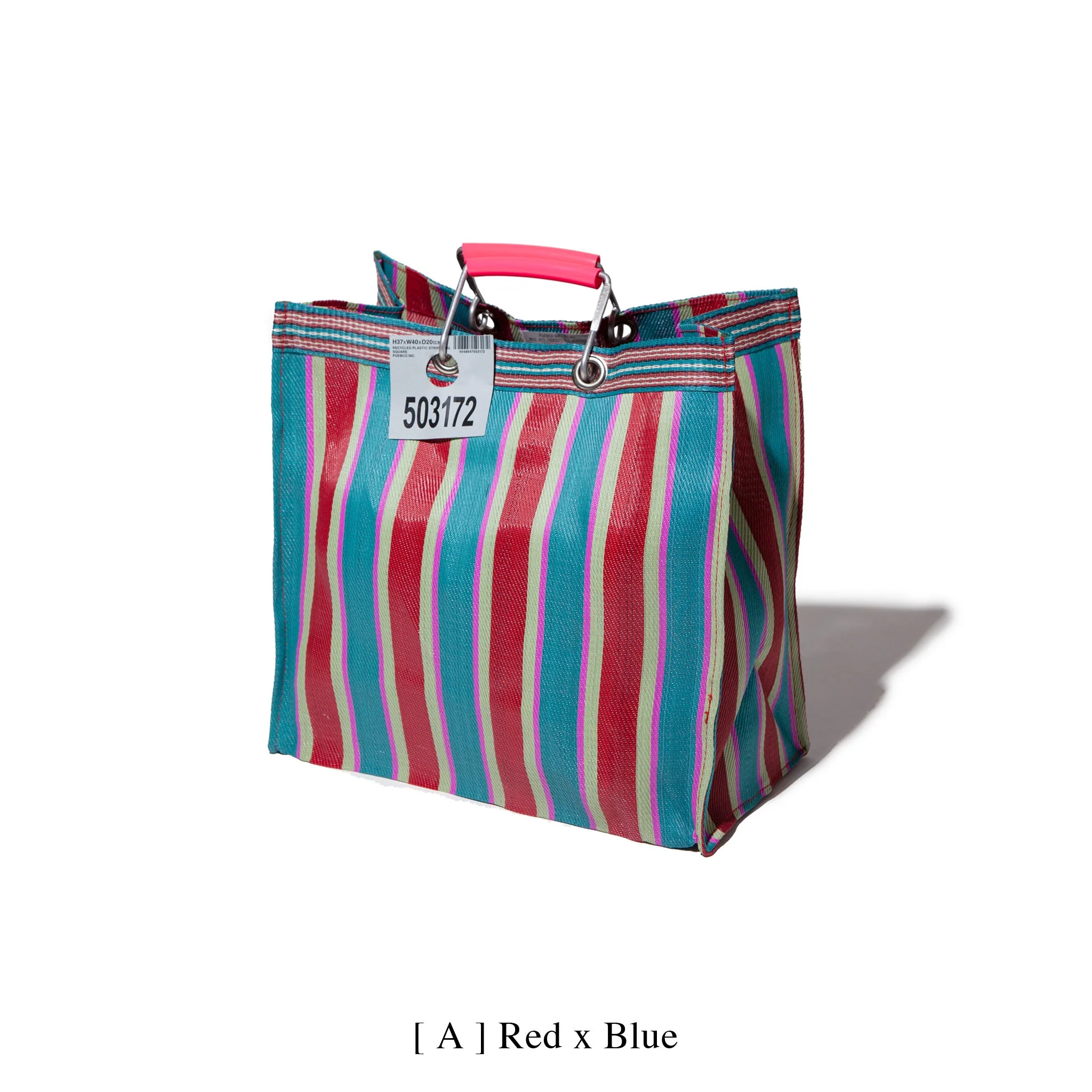 RECYCLED PLASTIC STRIPE BAG / Square - Image 3