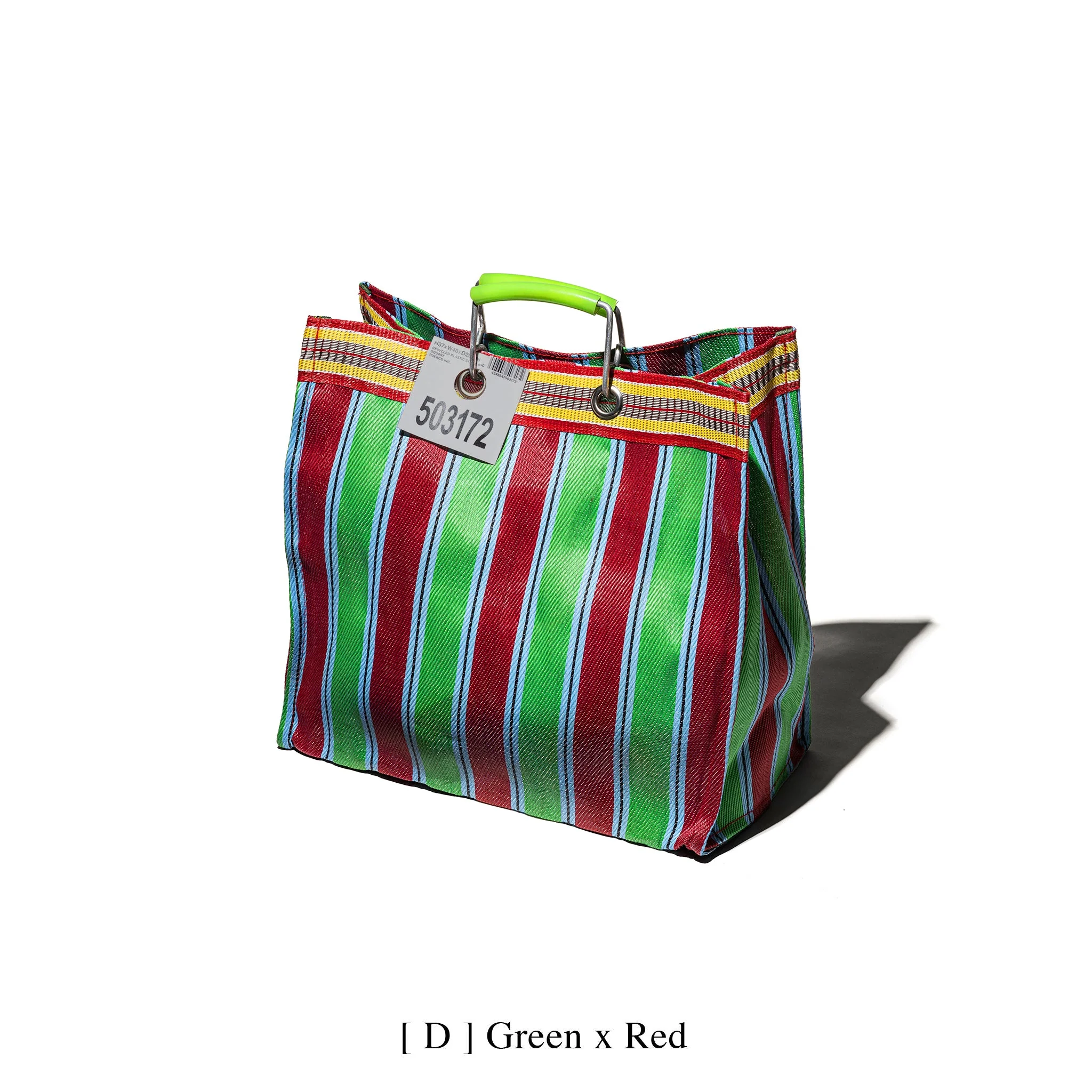 RECYCLED PLASTIC STRIPE BAG / Square - Image 6