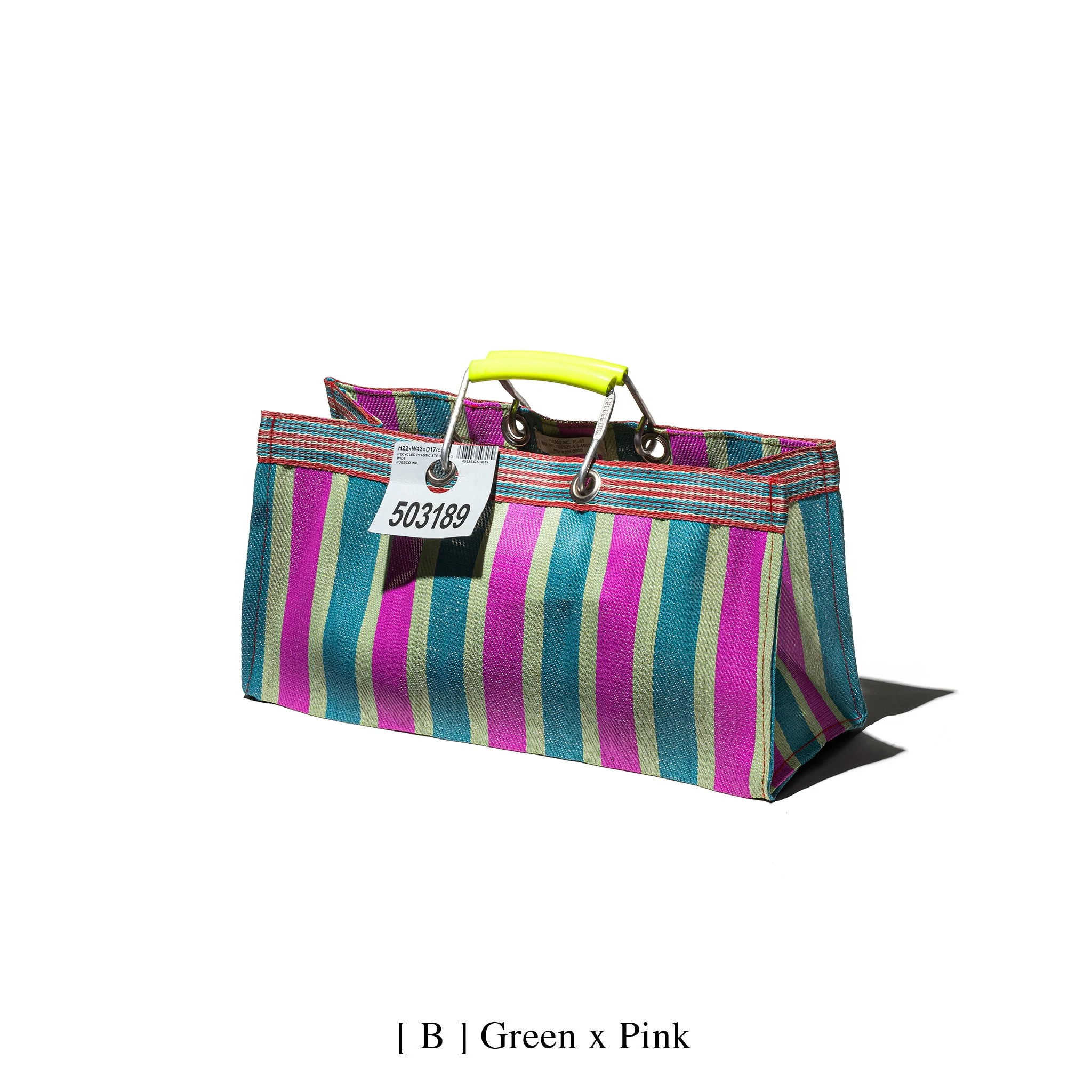 RECYCLED PLASTIC STRIPE BAG / Wide - Image 3