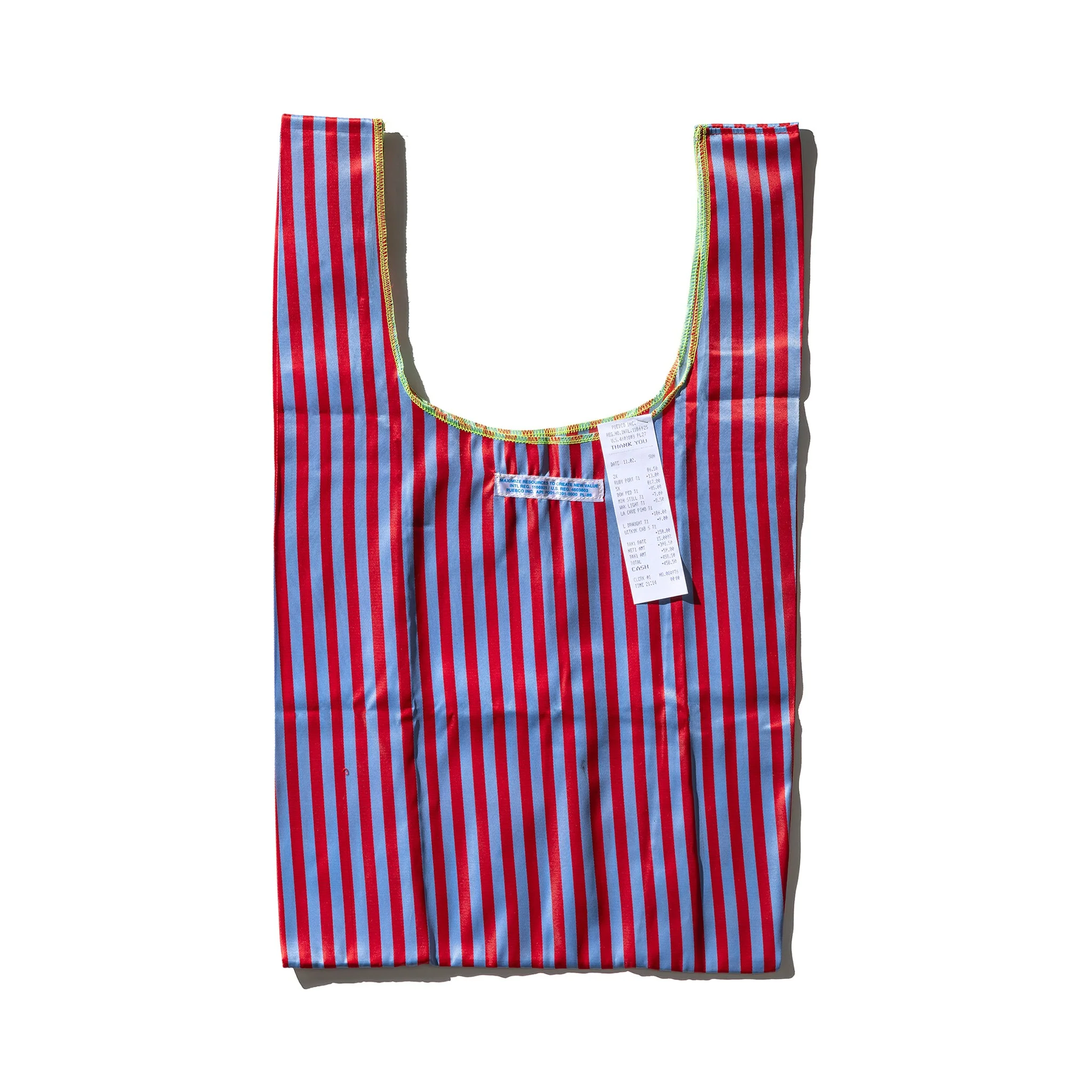 SCHOOL TIE FABRIC BAG / Red x Light Blue - Image 4
