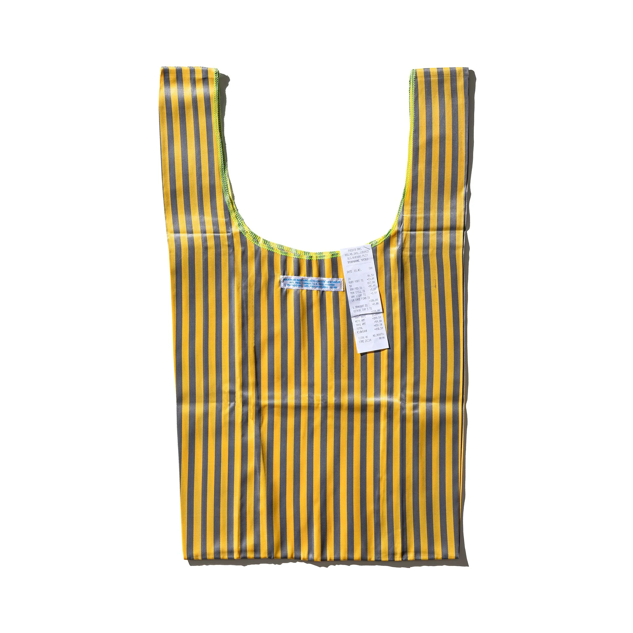 SCHOOL TIE FABRIC BAG / Yellow x Gray - Image 3