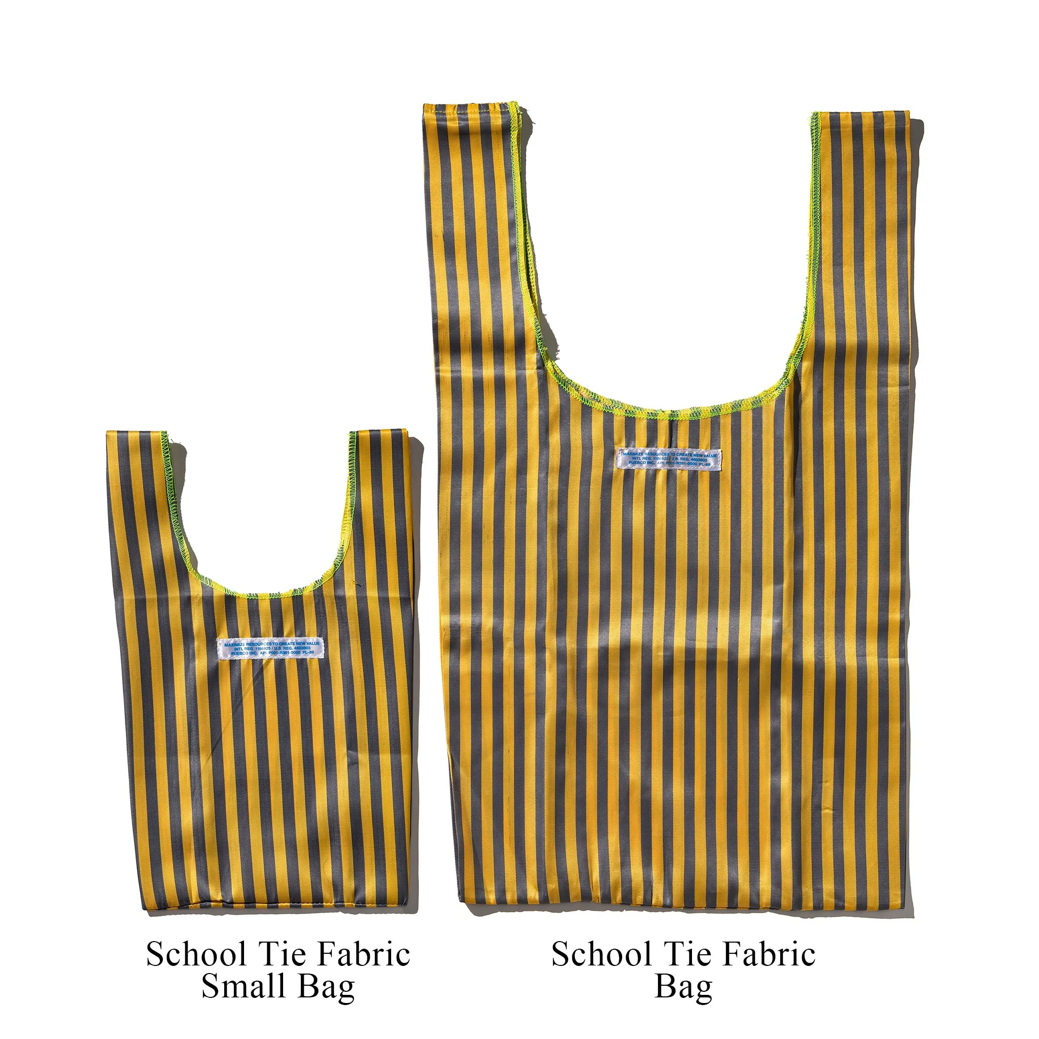 SCHOOL TIE FABRIC SMALL BAG / Light Blue x White - Image 3