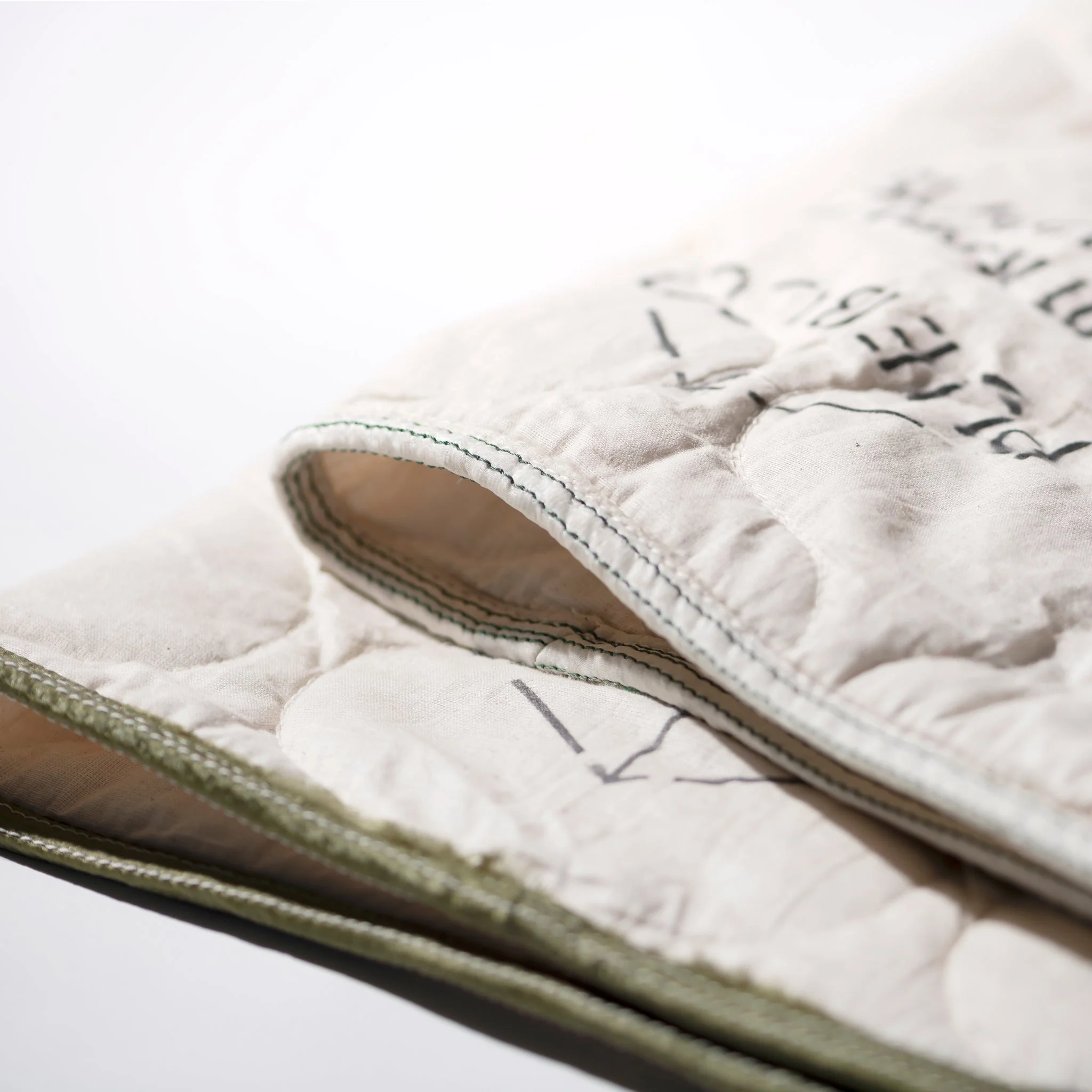 VINTAGE PARACHUTE LINE QUILTED BLANKET / White - Image 4