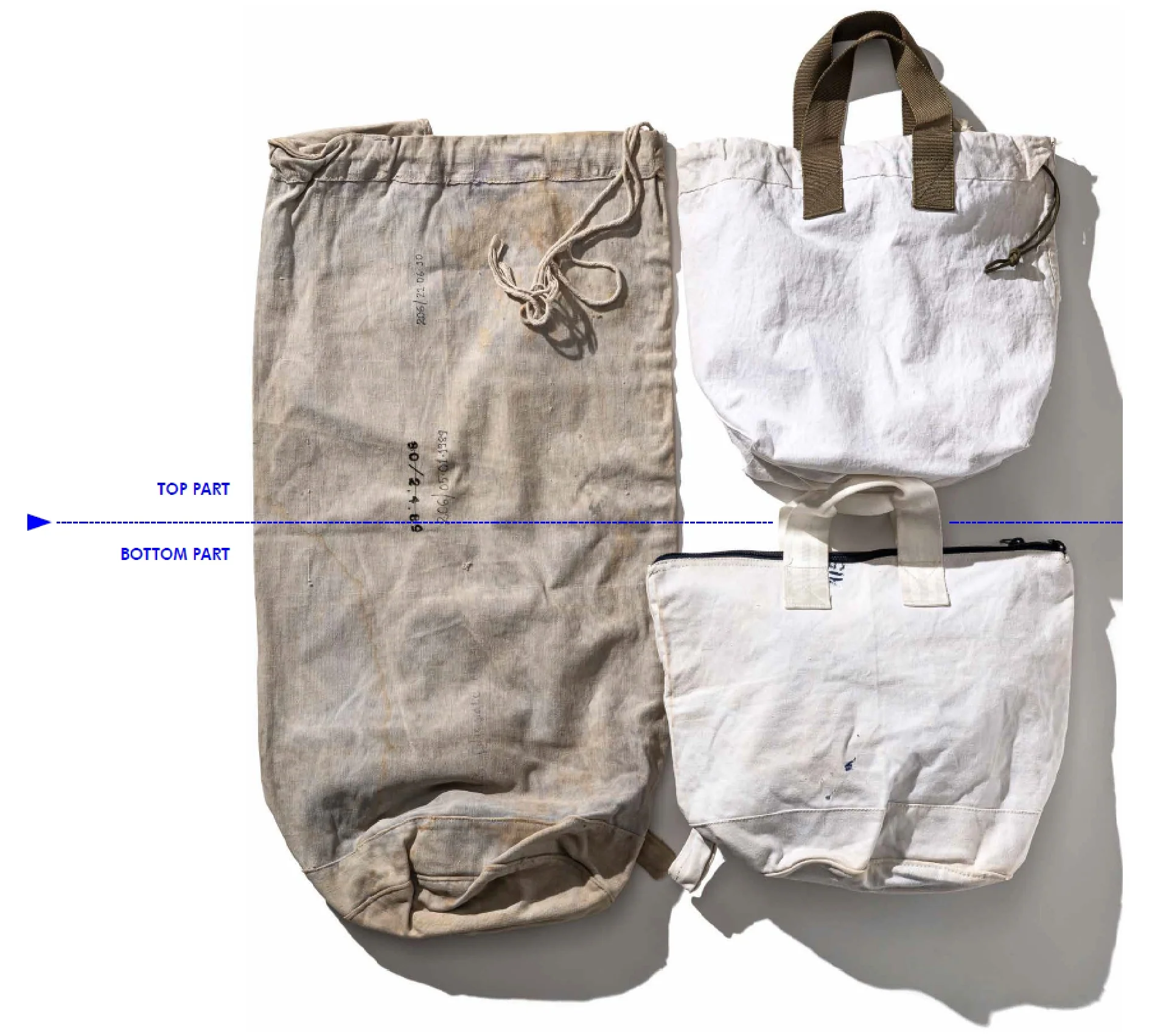 VINTAGE POSTAL BAG CONVERTED TO TOTE - LIM.ED. - Image 3