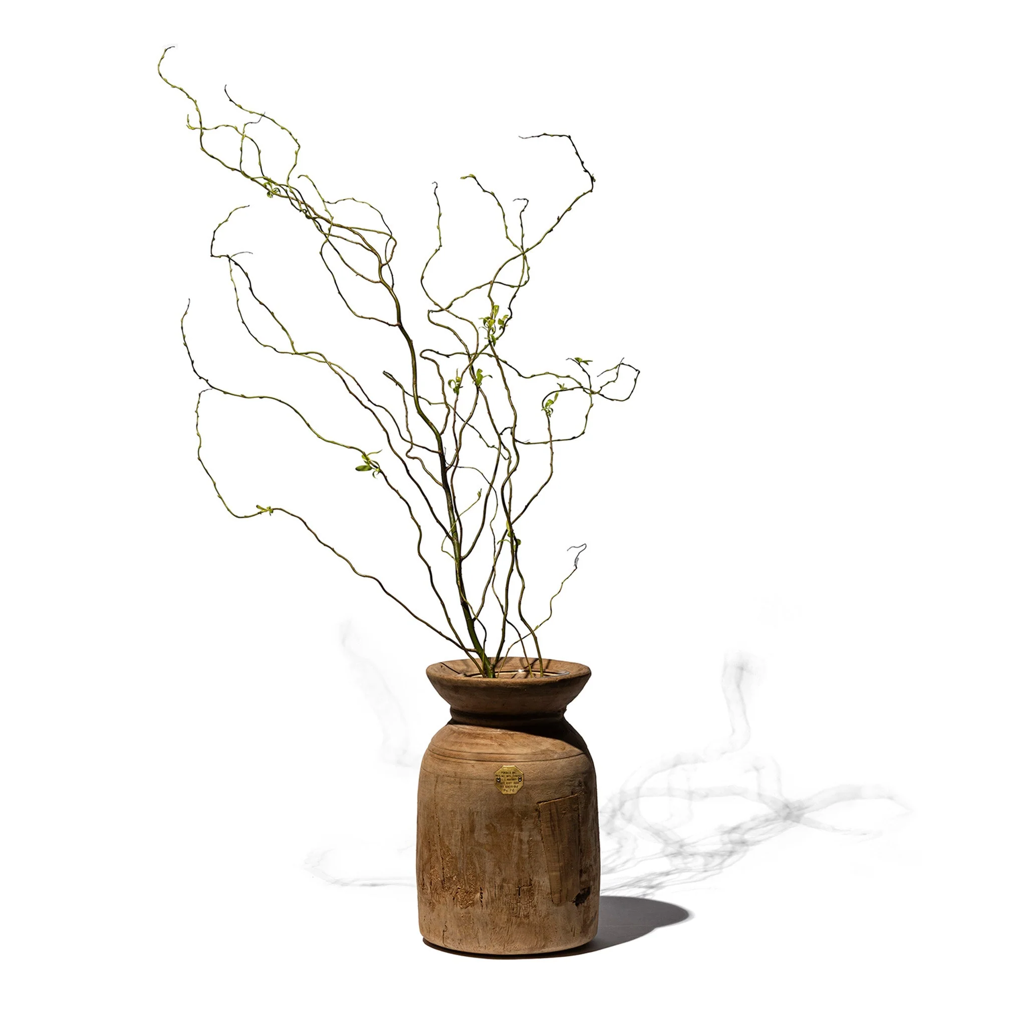 VINTAGE WOODEN POT W/GLASS CYLINDER - Image 4