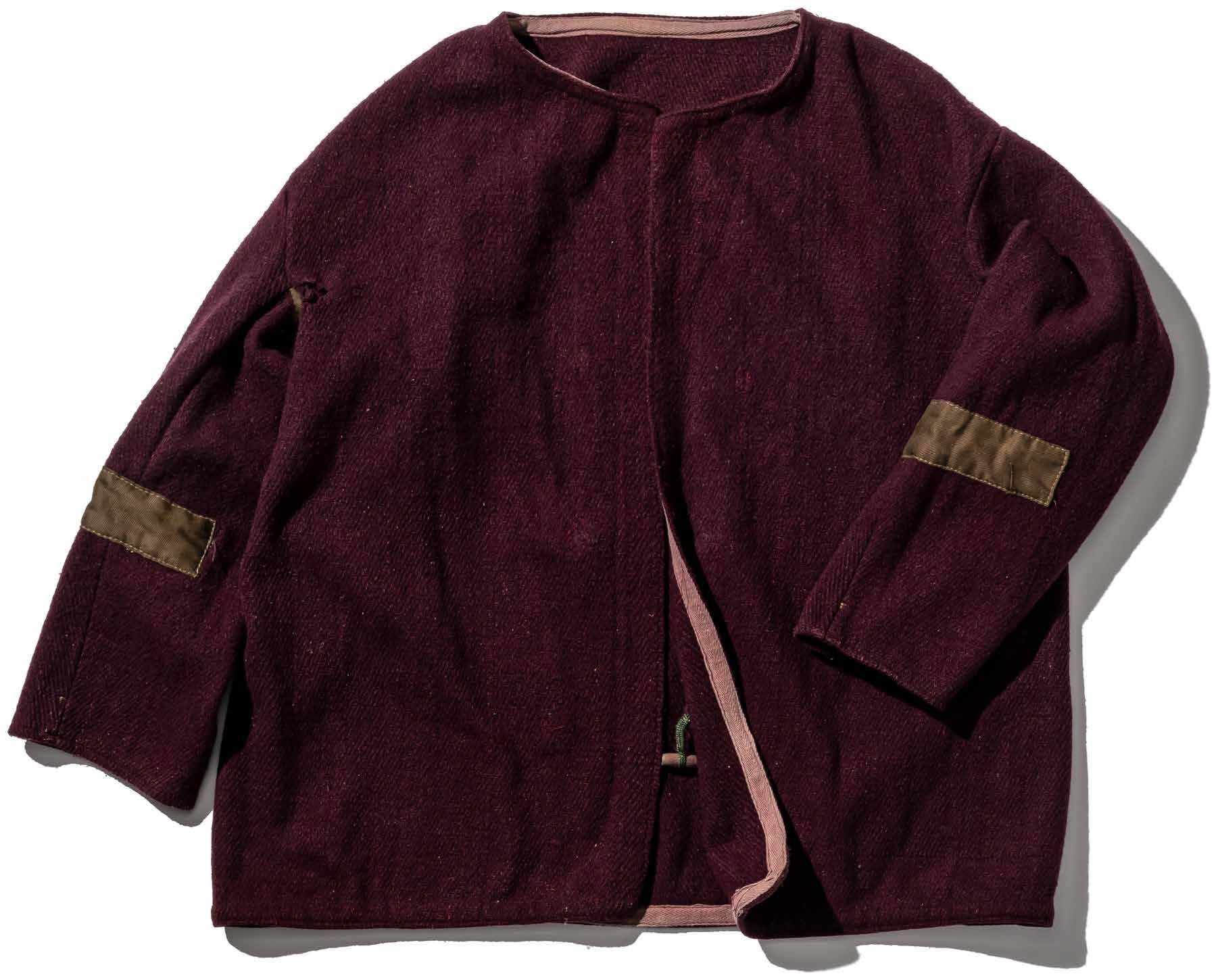 VINTAGE WOOL GARMENTS FABRIC BAG / BURGUNDY - LIM.ED. - Image 4